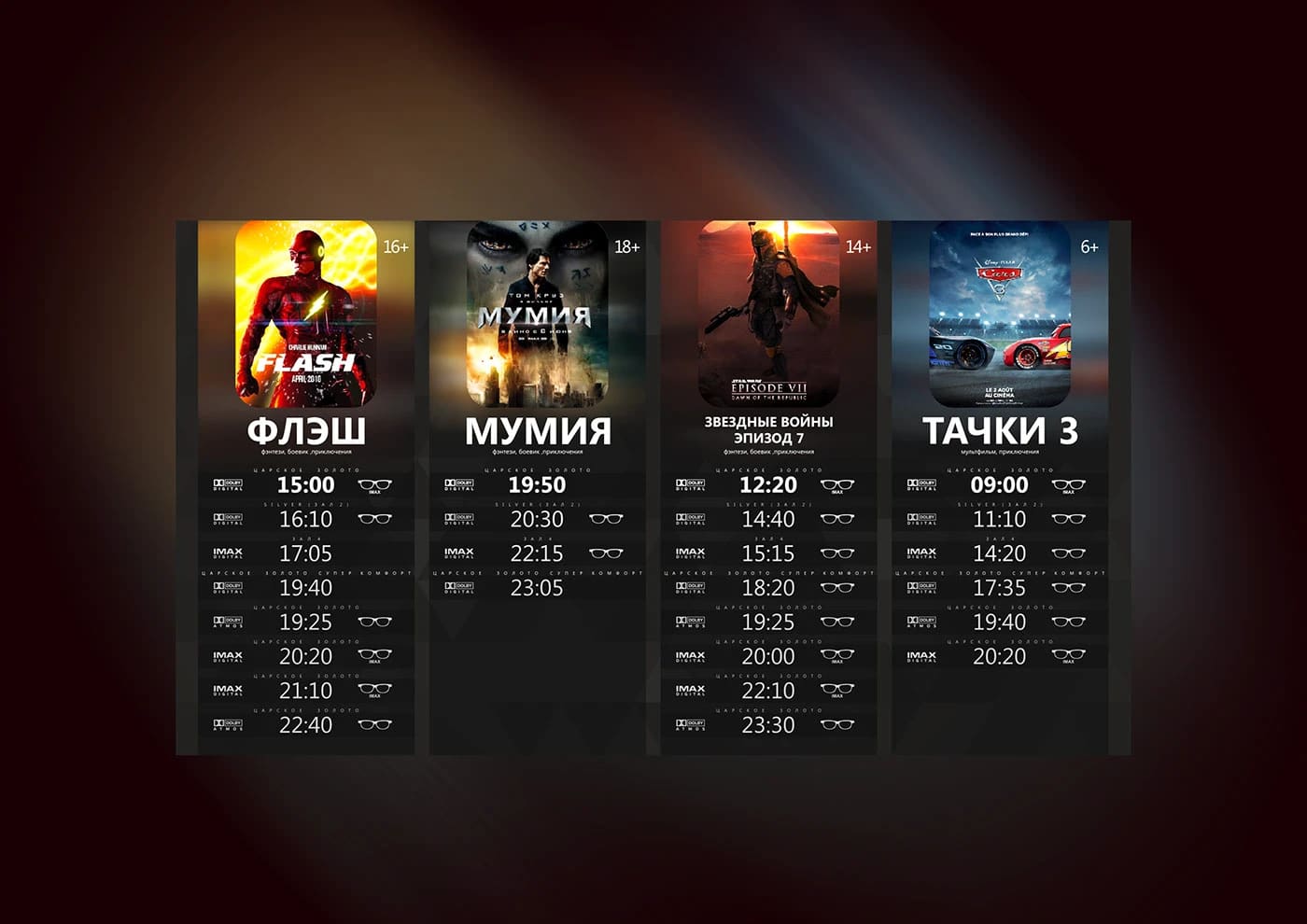 CINEMA SOFT ( MOVIE SCHEDULE) UIUX DESIGN