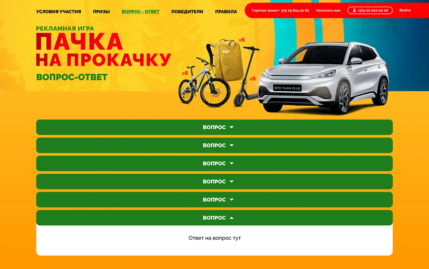 WEBSITE FOR AN ADVERTISING GAME