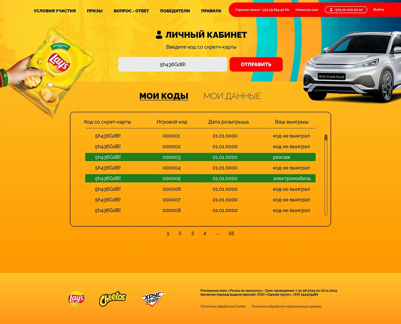 WEBSITE FOR AN ADVERTISING GAME
