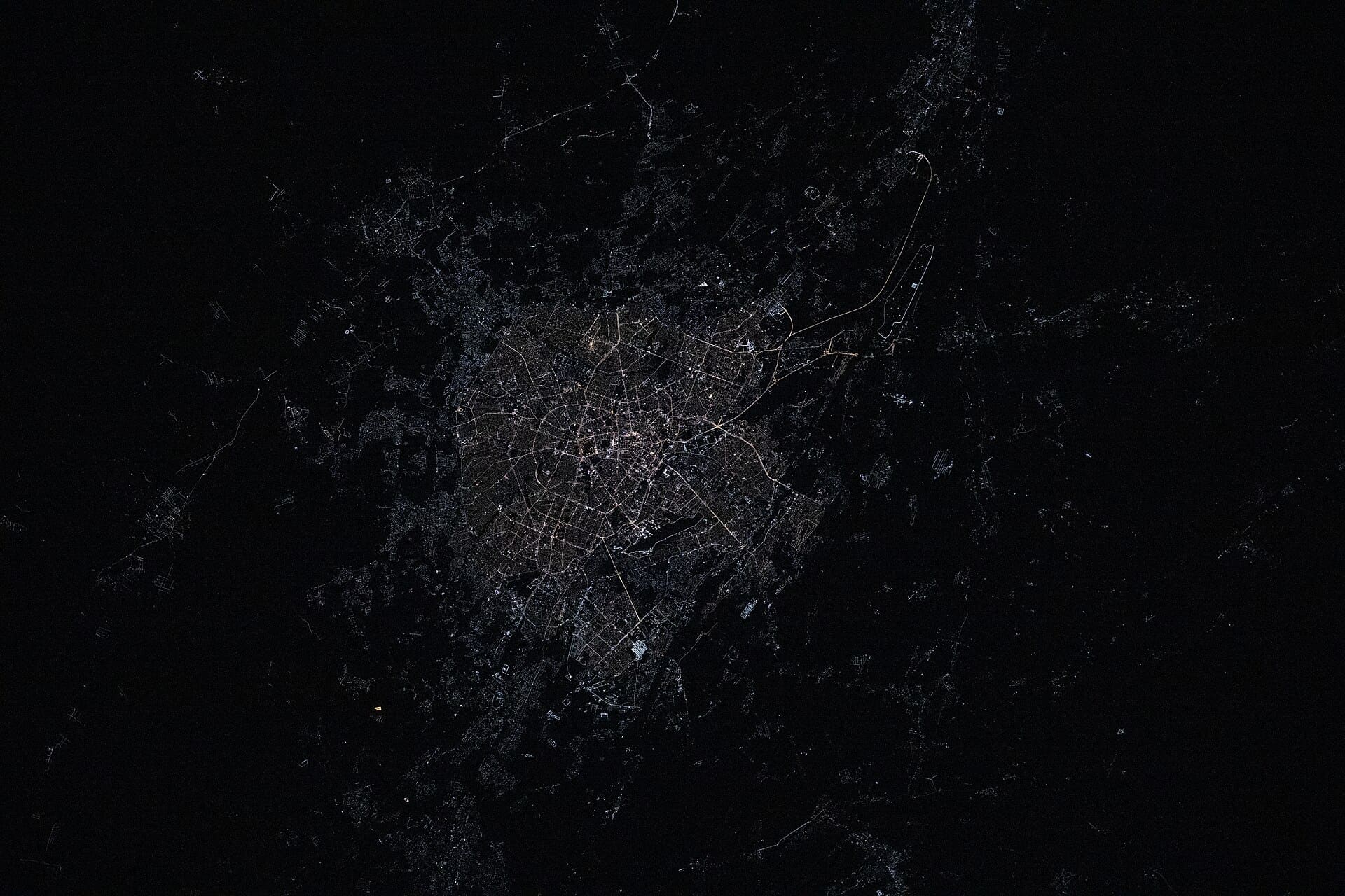 The lights of Tashkent at night, photographed from the ISS